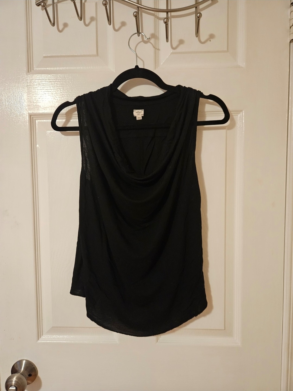 Wilfred Black Draped Sleeveless Top | Size Small